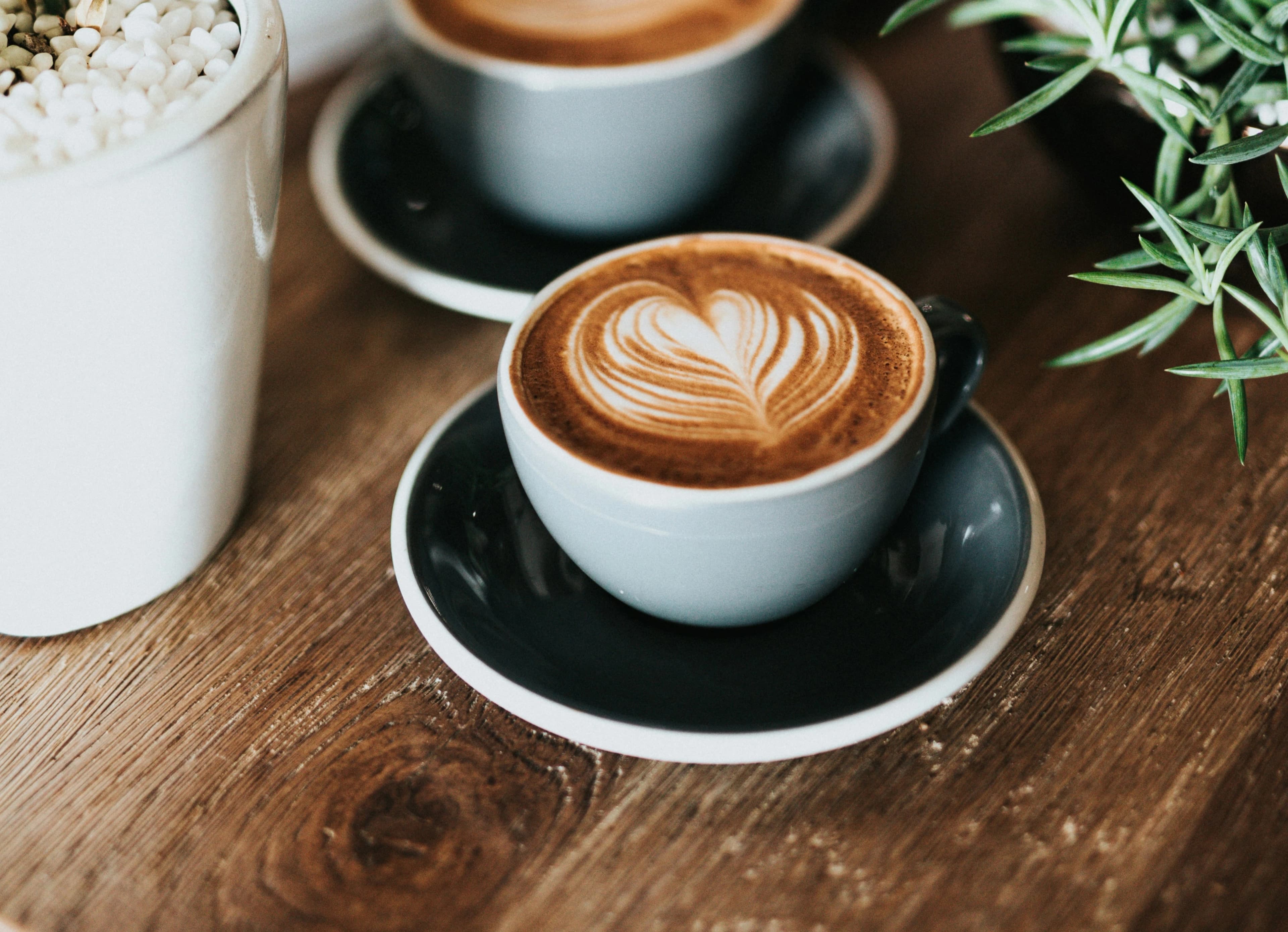 Hot steaming coffee in a cup