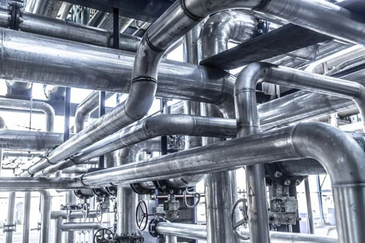 Process industry stainless steel piping