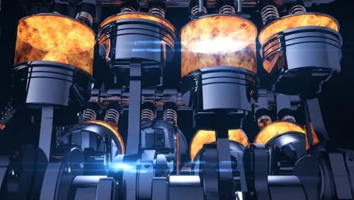 Inyección de combustible en el pistón.