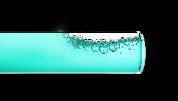 bubbles trapped in glass tube