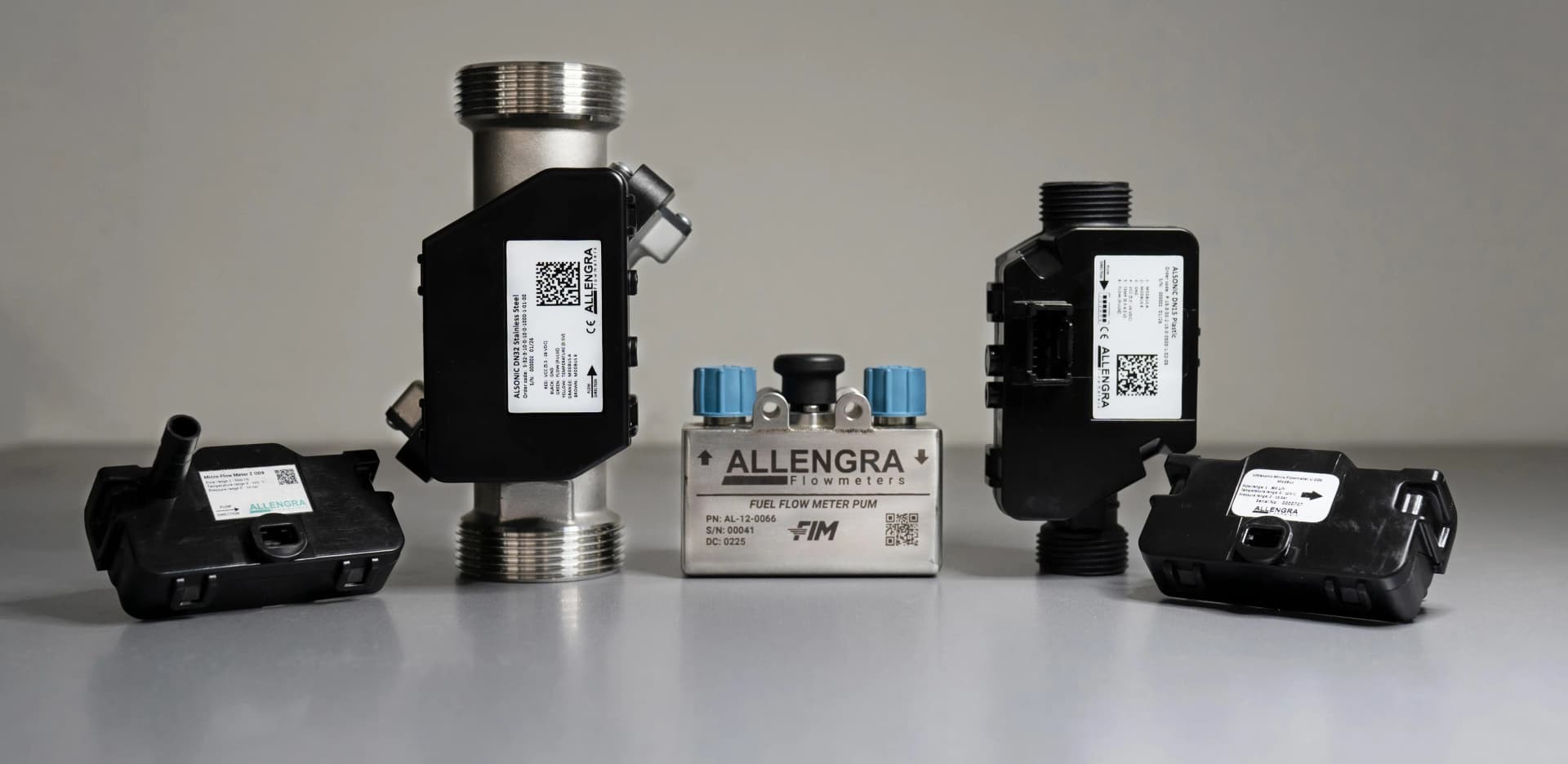 Allengra fuel flow meter devices showing advanced ultrasonic technology